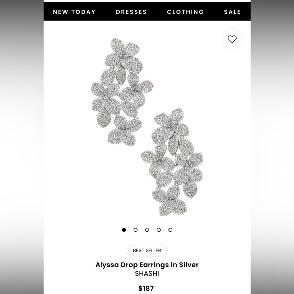 SHASHI Sparkly Floral Alyssa Earrings